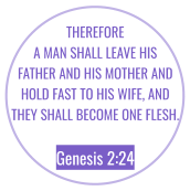 Therefore  a man shall leave his father and his mother and hold fast to his wife, and they shall become one flesh.   Genesis 2:24